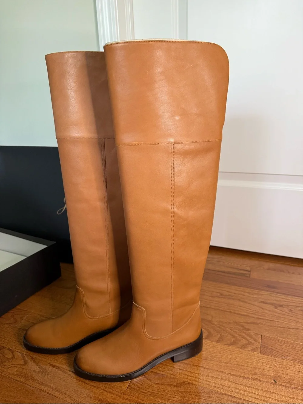 NWT J. Crew Tall Over-the-Knee Leather Boots in Saddle/Tan